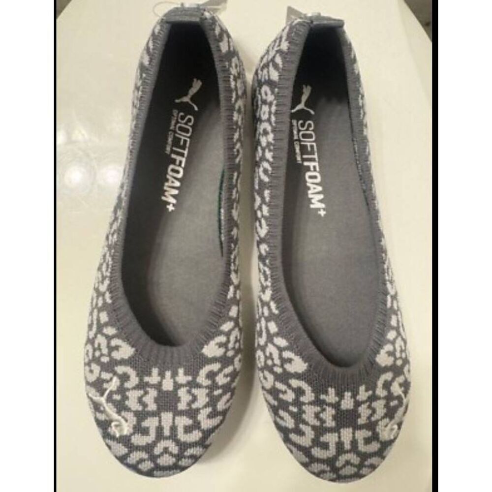 puma comfort ballerina leopard print flats